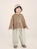 Camiseta de Manga Longa Infantil Changguo Roupas Outono Novo Estilo Versão Coreana Infantil Top com Frente Curta e Costas Longas para Primavera e Outono