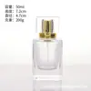 Garrafas de perfume de vidro transparente para atacado 30ml 100ml quadradas frascos vazios para amostras cosméticas frascos com borrifador de névoa fina