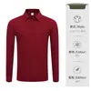 Camisa polo de manga larga para trabajo con impresión de logo personalizado, estilo fino para primavera y otoño, camisa cultural para grupo con bordado