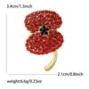 Pin de Flor Conmemorativa de la Princesa Kate Europea y Americana Diamante Amapola Roja Broche Personalidad Moda Ramillete Venta al por Mayor