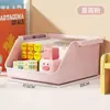 Caixa de Armazenamento Empilhável com Alça, Organizador Doméstico para Papelaria e Cosméticos, Cesta de Armazenamento Diversos para Mesa de Escritório