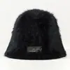 Fábrica de Sombreros de Pescador Cálidos de Piel de Conejo para Otoño e Invierno Transfronterizos En Stock Sombrero Cubo de Felpa para Mujeres Venta al por Mayor Sombrero Cubo a Prueba de Viento para Viajeros