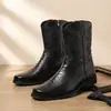Botas de Cuero Retro de Moda para Hombre Otoño e Invierno Suela Gruesa Transfronterizas Talla Grande Moda Caña Alta sin Cordones Botas Chelsea 1526