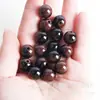 Cuentas Redondas de Acrílico de Dos Colores Imitación Ojo de Tigre Barnizadas con Agujero Recto de 8*16mm para Manualidades DIY, Cadena para Teléfono, Accesorios Colgantes para Bolsos