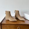 Botas Personalizadas para Mujer ~ Botines de Punta para Mujer 2025 Nuevos Botines de Tacón Bajo para Mujer Botas Delgadas hasta la Mitad de la Pantorrilla Botines Cortos Franceses