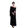 Novo Estilo Outono Inicial 2026 Vestido Preguiçoso e Elegante Tipo Manto com Design Falso de Duas Peças em Preto Sólido