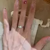Anillo de Herradura Inspirado en el Diseño para Mujer, Anillo de Diamantes de Estilo Nicho, Anillo Minimalista de Lujo Fresco y Brillante con Forma de Gota de Agua