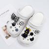 Moda Nueva 2022 Cuadros Lazo Oso Negro Nube Tacón Alto 6cm Zapatos con Agujeros para Accesorios DIY