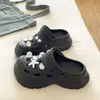 Estilo Vacaciones en la Playa Verano DIY Sandalias de Exterior con Estrellas de Mar y Conchas para Mujer, Zuecos Versátiles de EVA con Punta Cerrada