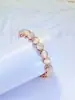 Pulsera Geométrica de Personalidad Dorada Elegante Ojo de Gato Redondo Popular Color Oro Rosa Empaquetada Individualmente Transfronteriza