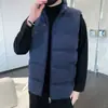 Colete de Algodão Moda Masculina Transfronteiriço, Jaqueta de Algodão Engrossada Masculina, Colete Moderno Sem Mangas com Gola Alta para Outono e Inverno