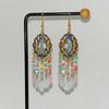 Aretes de Borla Bohemios Transfronterizos Yunnan Lijiang Dali Vacaciones Retro Cristal Borla Étnico Estilo Aretes para Mujer