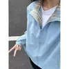 Chaqueta de retazos a cuadros estilo americano, chaqueta de béisbol de tela Oxford para hombre otoño/invierno con cuello alto, top de alta calidad para pareja, chaqueta de mujer