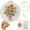 Nuevo Paquete de Materiales Bordado Hecho a Mano DIY Florero de Ramo Girasol Original Amazon Transfronterizo Inglés