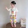 Conjunto de Verano para Niña 2026 Estilo Nuevo Conjunto Delgado de Pantalones de Manga Corta para Bebé Conjunto de Dos Piezas de Moda Infantil para Verano