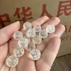 Estoque Antigo de Décadas Atrás, Cristal Branco Natural Esculpido à Mão oco Acessório de Sino Vajra, Pedra Dzi de Cristal Único