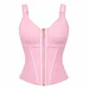 Modelador Europeu e Americano Amazon com Formato de Costela Malha de Camada Dupla Afinando Apertando a Cintura Controle da Barriga Colete Top Esportivo com Modelagem de Costela