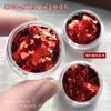 Decoraciones para Uñas con Lentejuelas Estrella Roja Estilo Año Nuevo Tamaños Mixtos Forma de Corazón Estrella de Cinco Puntas Hexagonal Redondo Pegatinas con Brillo