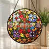 Enfeites de vidro em formato de cruz floral transfronteiriços, decorações pendentes coloridas para casa, decorações de janela, apanhadores de sol para jardim