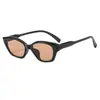 Gafas de Sol Cat-Eye de Marco Pequeño de Moda, Gafas de Sol de Alta Gama con Marco Negro Liso de Estilo Coreano a la Moda, Gafas Anti-UV para Conducir