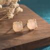 Brincos Feitos de Ouro Antigo, Calcedônia, Ágata, Elegantes Tarraxas de Jade Hetian em Forma de Feijão, Brincos Simples em Estilo Chinês, Atacado com Incrustações de Pérolas