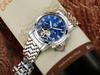 Auténtico reloj de volante grande [Weskay] para hombre, resistente al agua, mecánico, automático, para negocios, con reloj mecánico y explosiones.