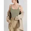 Camisola de tirantes ajustables de estilo nuevo para primavera y verano, con escote en U integrado y hermoso diseño en la espalda