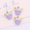 Cesta de flores de tulipán brillante linda DIY pegamento de crema funda de teléfono hebilla de zapato pasador accesorios de joyería de resina venta al por mayor