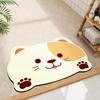 Alfombrilla absorbente de barro de diatomeas para baño con dibujos animados de forma especial, para puerta de inodoro, de secado rápido, resistente al desgaste, suave, antideslizante