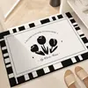 Alfombra de baño moderna simple de barro de diatomeas suave para el suelo, alfombra de puerta de baño de secado rápido antideslizante, alfombra de puerta absorbente para inodoro