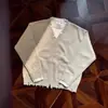 Diseñado para Destruir Bordes Crudos, Prendas de Punto Grises Falsas de Dos Piezas para Hombre, Chaqueta de Punto Casual Estilo Perezoso Americano Otoño e Invierno