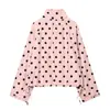 Comercio Exterior Transfronterizo Ropa de Mujer 2026 Nuevo Producto Estilo Europeo y Americano Moda Chaqueta de Manga Larga Color Rosa con Lunares de un Solo Botón 4341730