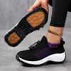 Explosiones Transfronterizas Zapatos de Mujer Antideslizantes Mejorados Talla Grande Zapatos para Madres Zapatos tipo Calcetín Casual Tejido Volador Zapatos de Mujer Zapatos que se Mueven para Mujer