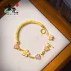 Alta Retenção de Cor Loja de Ouro Mesmo Estilo Método Antigo Ouro de Areia 999 Azul Queimado Tendência Nacional Meio Bracelete Acessórios de Joias DIY Atacado