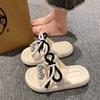 Sandalias de verano para mujer con cordones y lazo, estilo informal, combinables con todo, para playa, suela gruesa, antideslizantes y desodorantes.