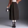Falda Versátil Simple de Color Sólido para Mujer 2026 Otoño Nueva Cintura Alta Adelgazante Holgada Cubre Cadera Longitud Media Falda Linterna