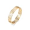 Anillo con Patrón de Gran Muralla Acero de Titanio Europeo y Americano Simple Acero Inoxidable Joyería Anillo de Lujo Ligero Nicho de Alta Gama para Mujer sin Color