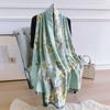 Bufanda de seda Magnolia nueva de primavera y otoño para mujer, chal decorativo de gasa de estilo occidental moderno, elegante, elegante, toalla de playa para exteriores