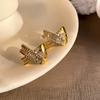 Pendientes Cruzados de Lujo Ligero Estilo Francés Fritillaria Circonita para Mujer Circonita Cúbica Circonia Pendientes de Moda Elegantes de Gama Alta