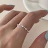 Flores de Verano Dulce Viento Fresco Anillo de Plata para Mujer Calado Puntos Virtuales Flores Diamante Brillante Nicho Simple Estilo ins Anillo