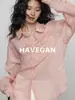 Camisa de manga larga Yujian HAVEGAN/Otoño 100% lino de ramio para mujer, top casual estilo "old money" para vacaciones con protección solar