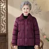 Ropa de Algodón Cálida para Mujeres de Mediana Edad y Mayores Estilo Abuela Ropa de Algodón de Invierno Estilo Nuevo Madre Chaqueta Corta de Algodón con Solapa Señora Mayor