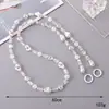 Joyería Zhuzui Nueva Cadena Cruzada de Perlas ABS Hecha a Mano con Cuentas Cadena para Teléfono Móvil Correa para Teléfono Móvil Cadena de Bolso de Hombro