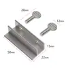 Yunbei manija redonda plateada con tira de goma cerradura de ventana cerradura de puerta y ventana sin perforación cerradura de puerta corrediza limitador antirrobo protección