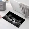 Tapete de chão de diatomito com estampa de gato transfronteiriço, resistente à sujeira, resistente ao desgaste, de secagem rápida, fácil de manter, tapete absorvente para banheiro e hall de entrada