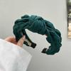 Coreia do Sul alta qualidade cristal preto arco cetim aba larga faixa de cabelo acessórios de cabelo alta qualidade tecido plissado faixa de cabelo grampo