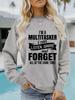 Sudadera suéter de punto casual de manga larga y cuello redondo para mujer de otoño e invierno transfronteriza de Europa y Estados Unidos con estampado de eslogan al por mayor
