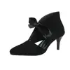 Sandalias minimalistas de tacón alto con tiras cruzadas en el tobillo para mujer, diseño de moda con corte lateral y punta fina.