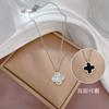Collar de acero de titanio de cuerpo completo con oro rosa de 18 quilates de doble cara con horno de fritilario de oro real para mujer, cadena de clavícula simple de nicho para celebridad de Internet