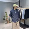 Camisa minimalista nueva para hombre de manga larga, estilo relajado 'old money', para capas de otoño, cuello mao, casual, de alta gama, camisa de lujo ligero